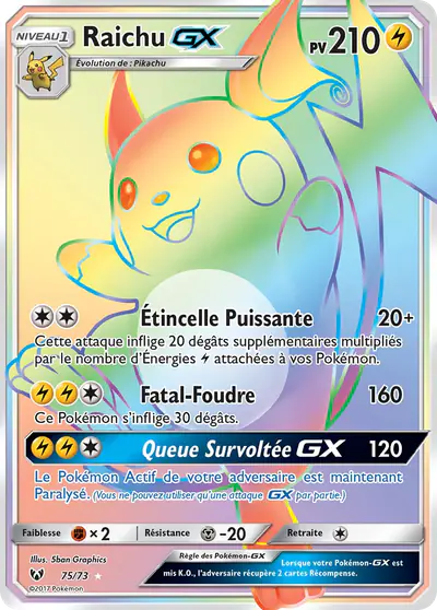 Image de la carte Pokemon Raichu GX 75/73