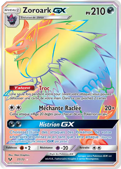 Image de la carte Pokemon Zoroark GX 77/73