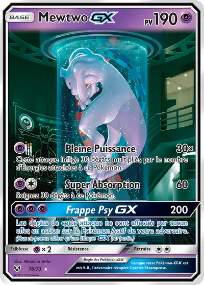 Image de la carte Pokemon Mewtwo GX 78/73