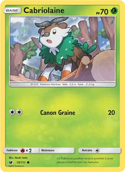 Image de la carte Pokemon Cabriolaine 10/111