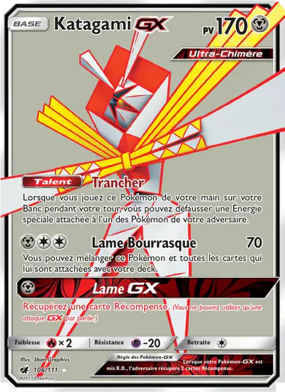 Image de la carte Pokemon Katagami GX 106/111