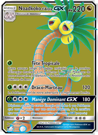Image de la carte Pokemon Noadkoko d'Alola GX 107/111