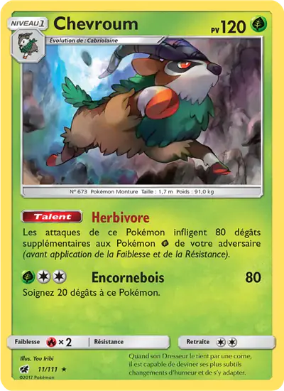 Image de la carte Pokemon Chevroum 11/111