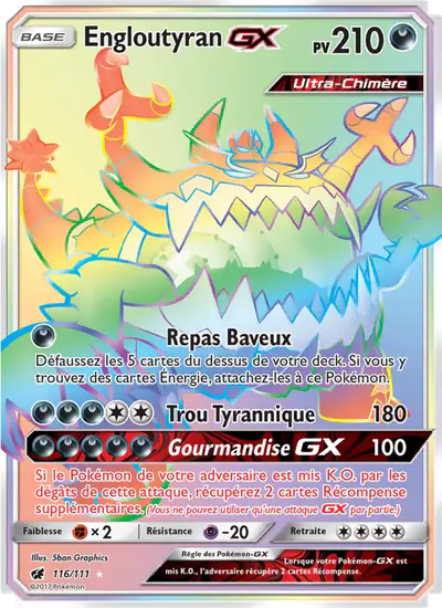 Image de la carte Pokemon Engloutyran GX 116/111