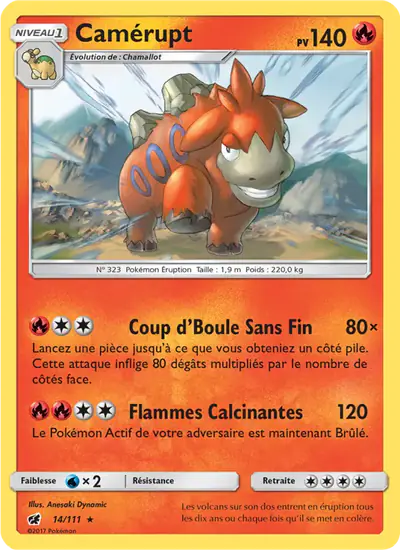 Image de la carte Pokemon Camérupt 14/111