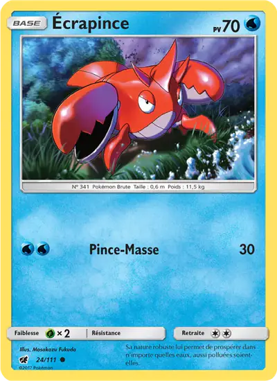 Image de la carte Pokemon Écrapince 24/111