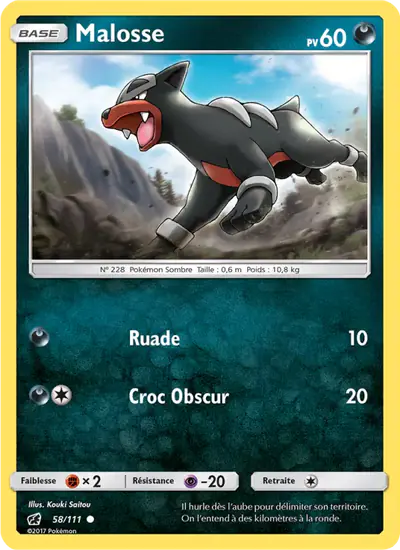 Image de la carte Pokemon Malosse 58/111