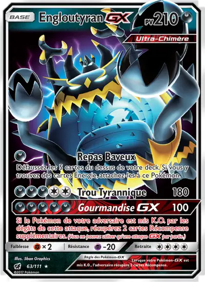 Image de la carte Pokemon Engloutyran GX 63/111
