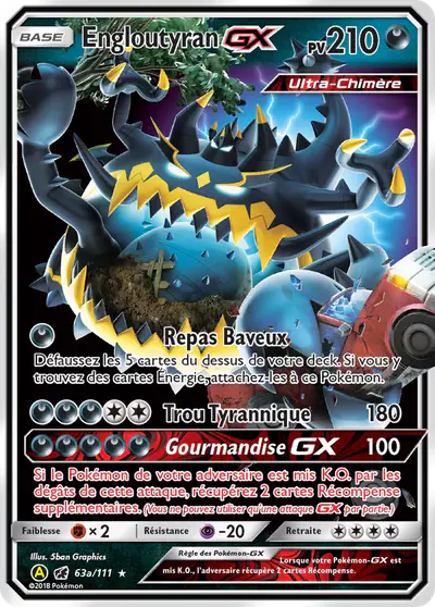 Image de la carte Pokemon Engloutyran GX 63a/111