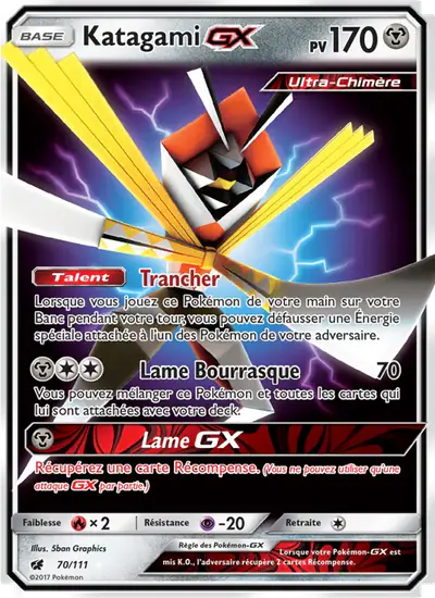 Image de la carte Pokemon Katagami GX 70/111