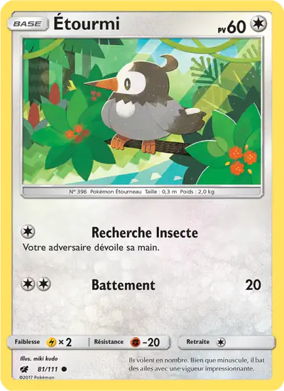 Image de la carte Pokemon Étourmi 81/111