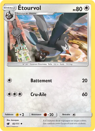 Image de la carte Pokemon Étourvol 82/111