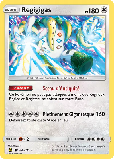 Image de la carte Pokemon Regigigas 84a/111