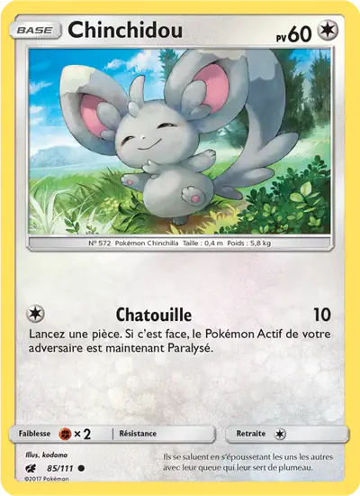 Image de la carte Pokemon Chinchidou 85/111
