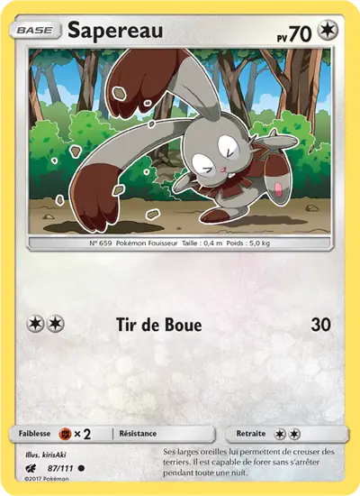 Image de la carte Pokemon Sapereau 87/111