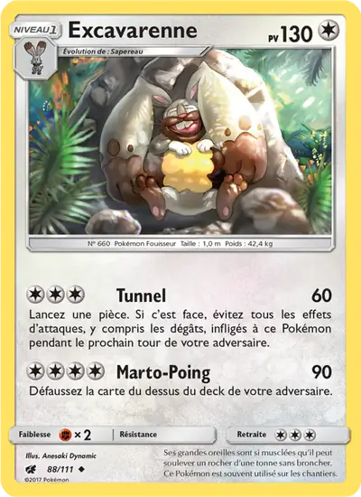 Image de la carte Pokemon Excavarenne 88/111