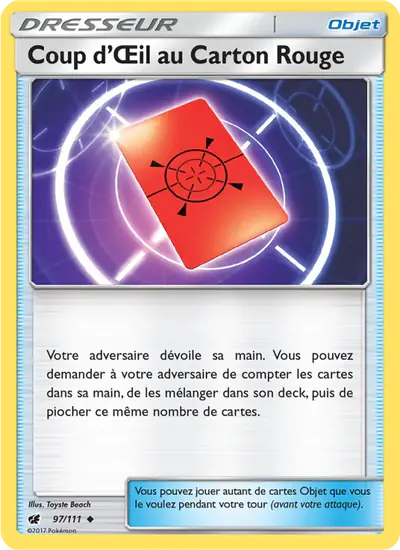 Image de la carte Pokemon Coup d'Œil au Carton Rouge 97/111