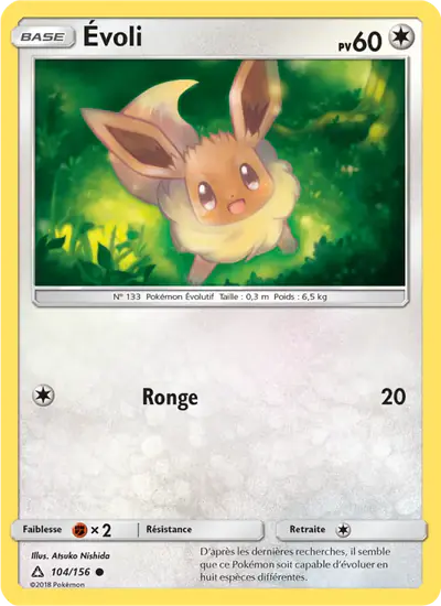Image de la carte Pokemon Évoli 104/156
