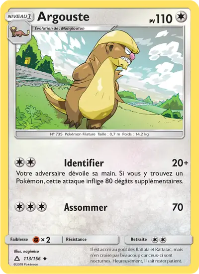 Image de la carte Pokemon Argouste 113/156