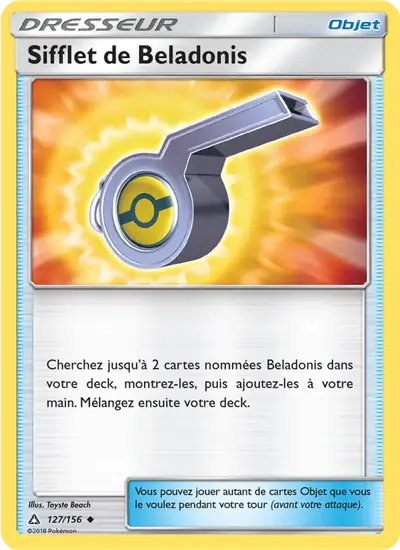 Image de la carte Pokemon Sifflet de Beladonis 127/156