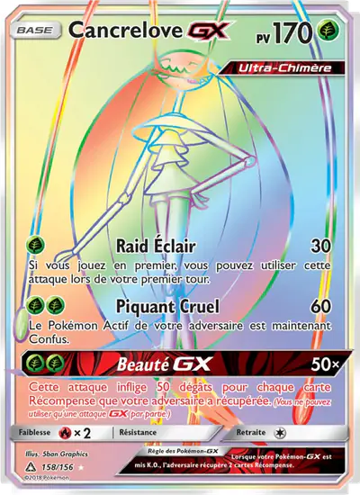 Image de la carte Pokemon Cancrelove GX 158/156