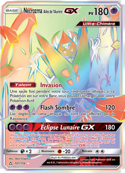 Image de la carte Pokemon Necrozma Ailes de l'Aurore GX 161/156