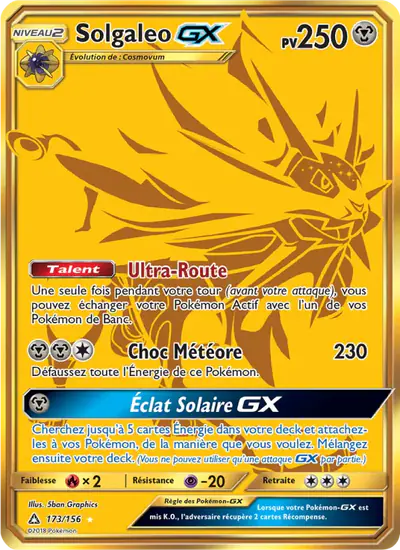Image de la carte Pokemon Solgaleo GX 173/156