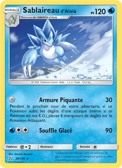Image de la carte Pokemon Sablaireau d'Alola 29/156