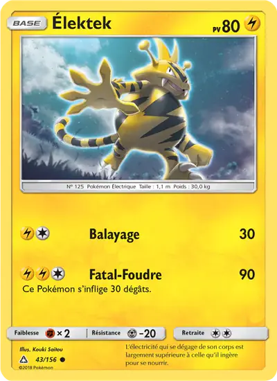 Image de la carte Pokemon Élektek 43/156