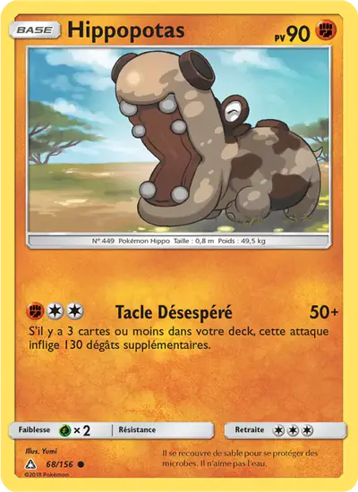 Image de la carte Pokemon Hippopotas 68/156