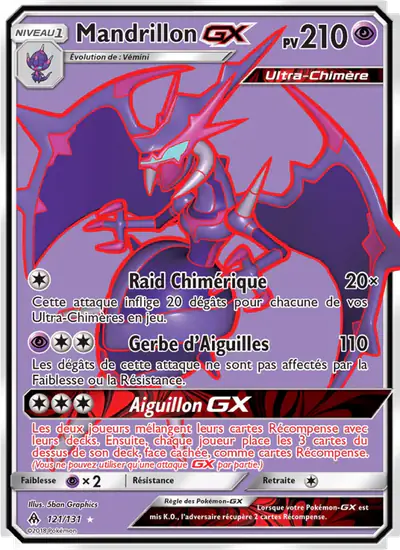 Image de la carte Pokemon Mandrillon GX 121/131