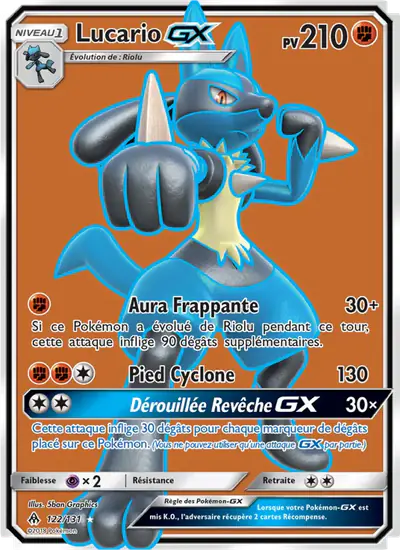Image de la carte Pokemon Lucario GX 122/131