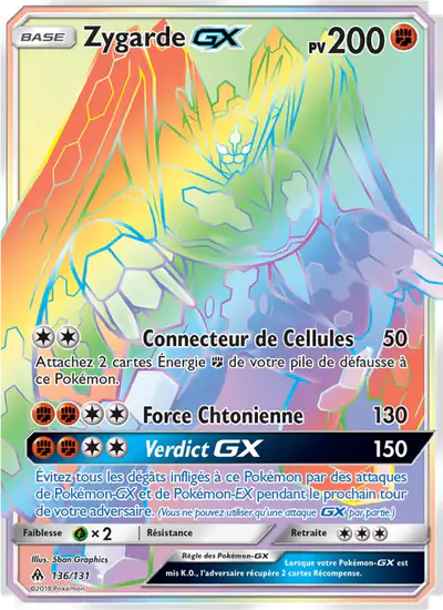 Image de la carte Pokemon Zygarde GX 136/131