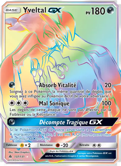 Image de la carte Pokemon Yveltal GX 137/131