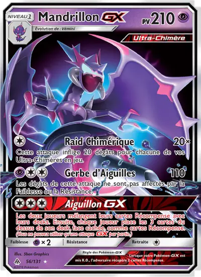 Image de la carte Pokemon Mandrillon GX 56/131