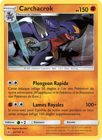 Image de la carte Pokemon Carchacrok 62/131