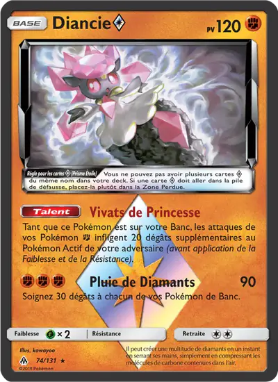 Image de la carte Pokemon Diancie {*} 74/131