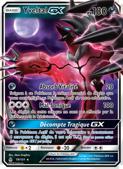Image de la carte Pokemon Yveltal GX 79/131