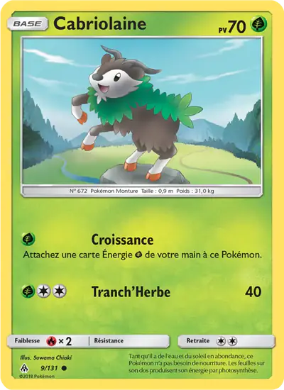 Image de la carte Pokemon Cabriolaine 9/131