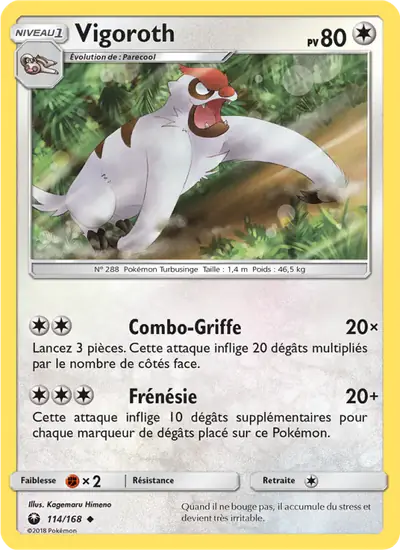Image de la carte Pokemon Vigoroth 114/168