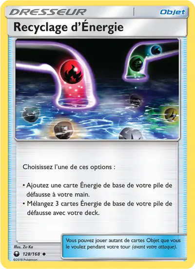 Image de la carte Pokemon Recyclage d'Énergie 128/168