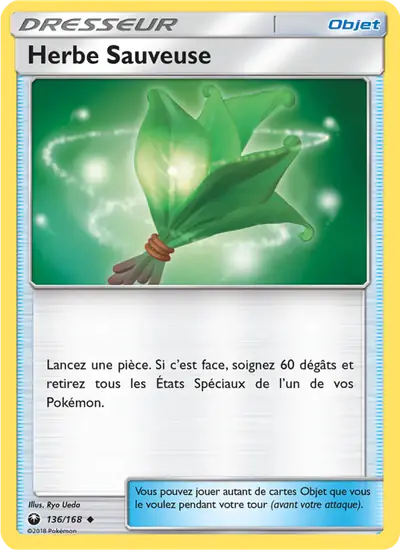 Image de la carte Pokemon Herbe Sauveuse 136/168
