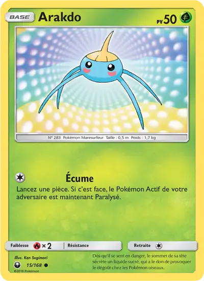 Image de la carte Pokemon Arakdo 15/168