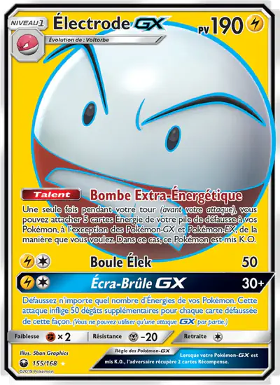Image de la carte Pokemon Électrode GX 155/168