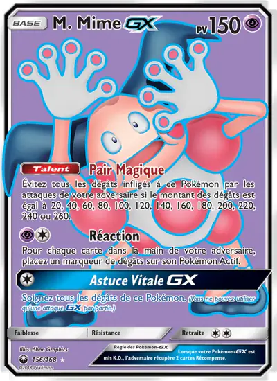 Image de la carte Pokemon M. Mime GX 156/168