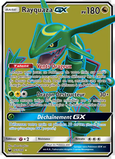 Image de la carte Pokemon Rayquaza GX 160/168