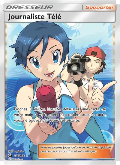 Image de la carte Pokemon Journaliste Télé 167/168
