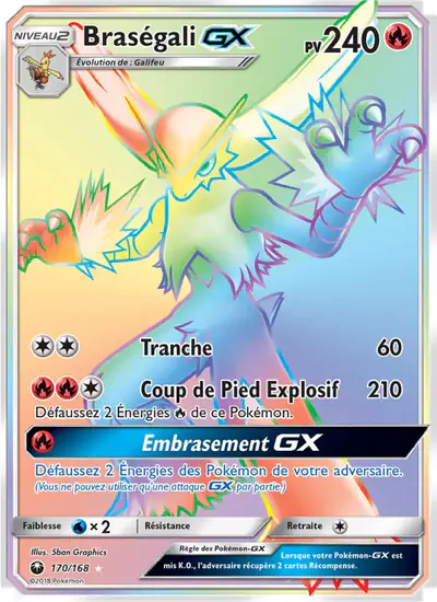 Image de la carte Pokemon Braségali GX 170/168