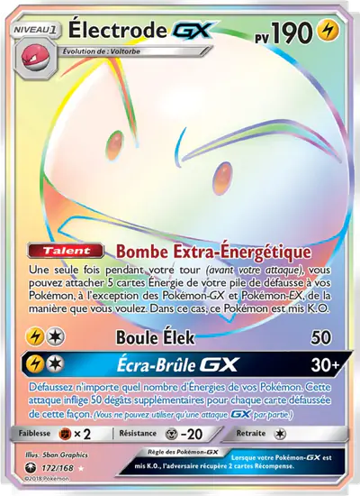 Image de la carte Pokemon Électrode GX 172/168