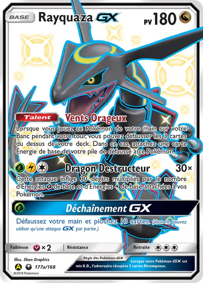 Image de la carte Pokemon Rayquaza GX 177a/168